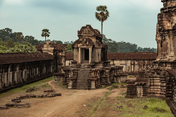 Fototapeta na wymiar Inside the ancient city of Angkor Wat in Cambodia