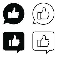 Feedback icon vector set. Like illustration sign collection. agree symbol.