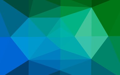 Obraz premium Light Blue, Green vector polygonal pattern.