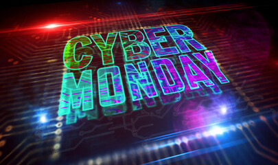 Cyber Monday sale symbol 3d illustration