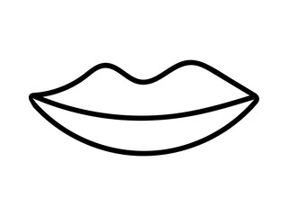 ISOLATED FEMALE LIPS ON A WHITE BACKGROUND