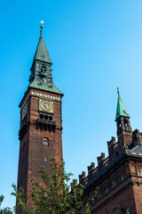 Fototapeta na wymiar Copenhagen City Hall in City Hall Square or Rådhuspladsen, Denmark