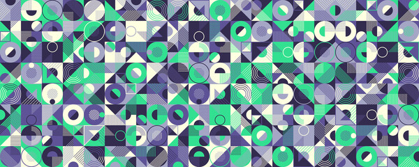 Abstract geometric seamless pattern design in retro style. Vector illustration.	