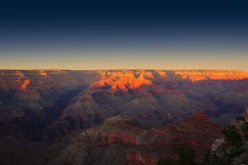 Fototapeta na wymiar South Rim Grand Canyon before sunset, Arizona, USA