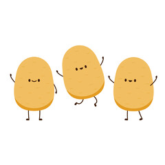 Potato character design. Potato vector. Potato on white background.