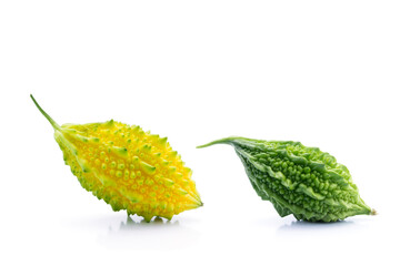 Bitter melon on white background