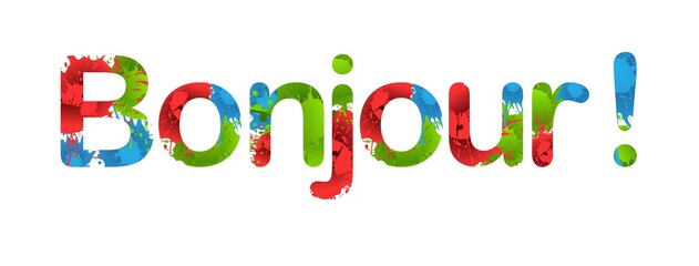 bonjour in colored splash background © nali