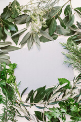 Mediterranean herbs background