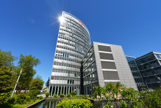 Essen, North Rhine-Westphalia / Germany - May 13, 2019: Headquarters of E.ON SE in Essen, Germany - E.ON is one of the world's largest investor-owned electric utility service providers