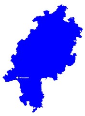 Hessen mit Landeshauptstadt Wiesbaden