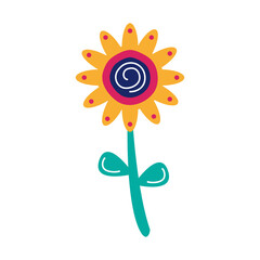 beautiful sunflower garden flat style icon