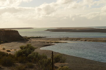 Sunset over the wildlife park and stunning Valdes Peninsula in Argentina