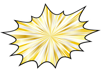 吹き出し　ゴールド集中線