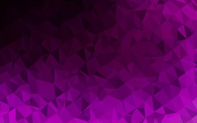 Fototapeta premium Dark Purple vector blurry triangle pattern.