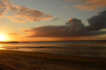 Sunset over the wildlife park and stunning Valdes Peninsula in Argentina