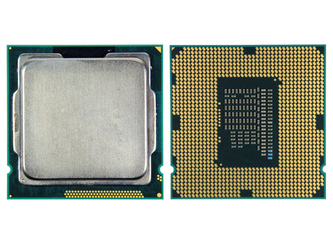Front and back image of the central processing unit (CPU)