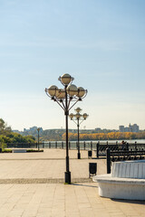 Urban landscape with a view of the embankment. Irkutsk