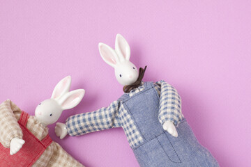 うさぎのクラフト人形