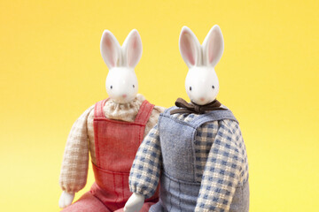 うさぎのクラフト人形