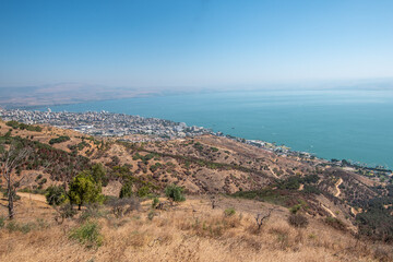 Fototapeta na wymiar Overview of Tiberias and the Sea of Galilee 