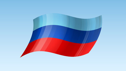 Luhansk People's Republic flag state symbol isolated on background national banner. Greeting card National Day of the Luhansk People's Republic. Illustration banner with realistic state flag of LPR.