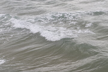 Wave surge on the shore of San Sebastian