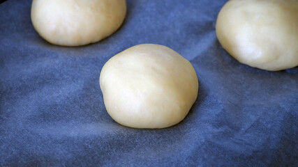 Fototapeta na wymiar close-up freshly kneaded pastry dough, pastry dough,