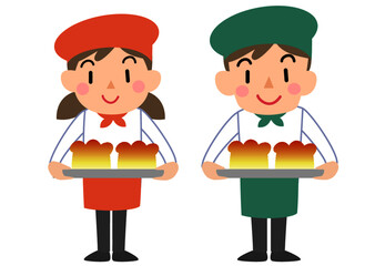 かわいいパン屋さんの男女