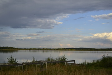 clouds over lake