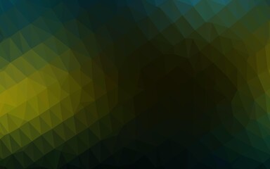 Dark Green, Yellow vector abstract mosaic background.