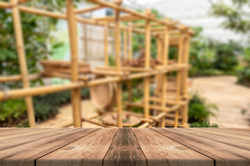 Table Top And Blur Nature For The Background