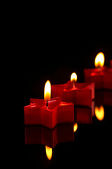 Indian festival diwali , candle on dark background