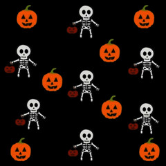 halloween seamless pattern with pumpkins