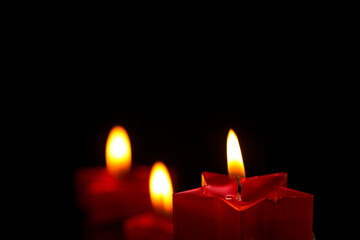 Indian festival diwali , candle on dark background