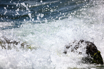 Splashing water in the sea as an abstract background.