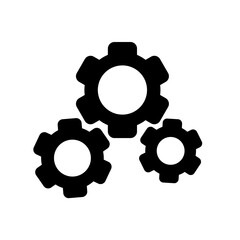 Three gear, simple icon gear icon isolated on white background. Working mechanism. Vector EPS 10