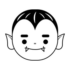happy halloween cute dracula head character