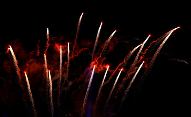 Fireworks at night as background.