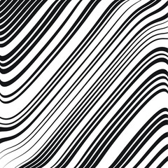 Abstract warped Diagonal Striped Background . Vector curved twisted slanting, waved lines texture