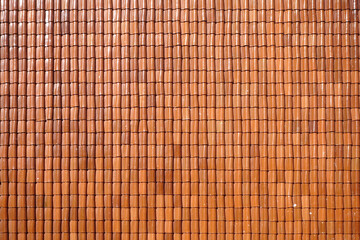 Top view of pattern tiles roof of house, Texture background