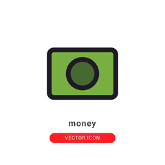 money icon vector illustration. money icon lineal color design.