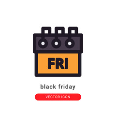 black friday icon vector illustration. black friday icon lineal color design.