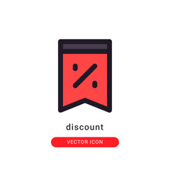 discount icon vector illustration. discount icon lineal color design.