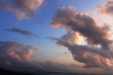 Fototapeta na wymiar Dramatic sunset clouds. Sky background