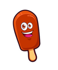 ice cream mascot cartoon in vector