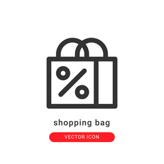 shopping bag icon vector illustration. shopping bag icon outline design.