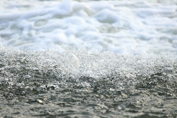 Water splash in river rapids