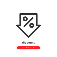 discount icon vector illustration. discount icon outline design.