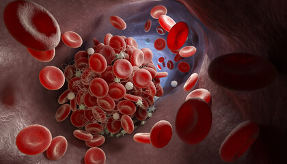 Formation of a blood clot - obrazy, fototapety, plakaty