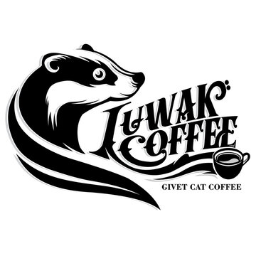 Traditional coffee logo template. Luwak coffee logo vector.